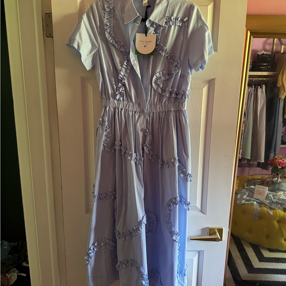 Kate Spade x Target Blue Striped Midi Dress Size Small